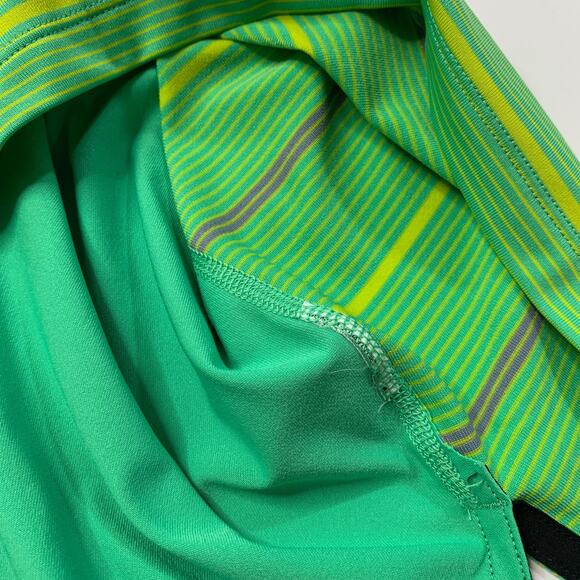 Tiger Woods Shirt Men S Small Sour Apple Green Dri Fit Striped Nike Collection - Picture 5 of 8